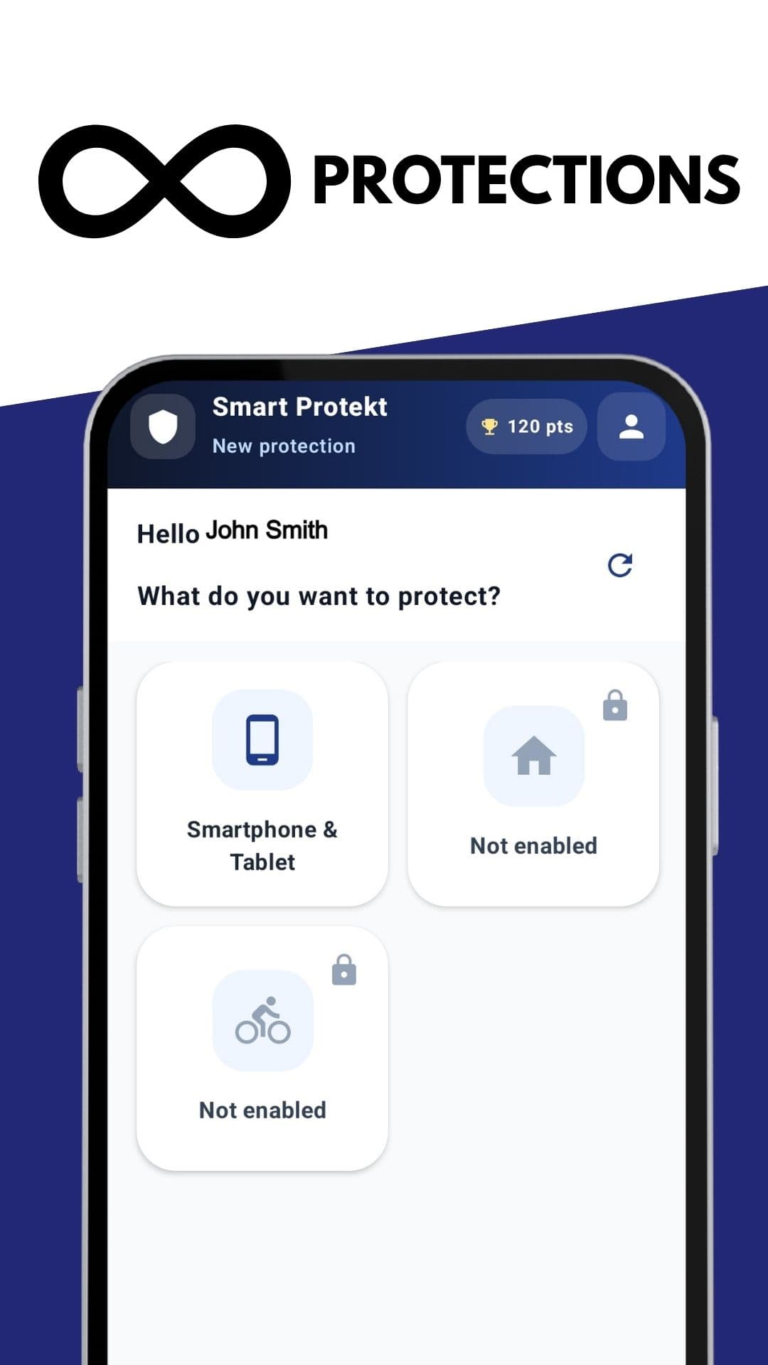 Choix d’une protection dans l’application SmartProtekt